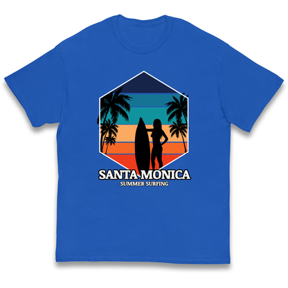Santa Monica Summer Surfing kids t shirt