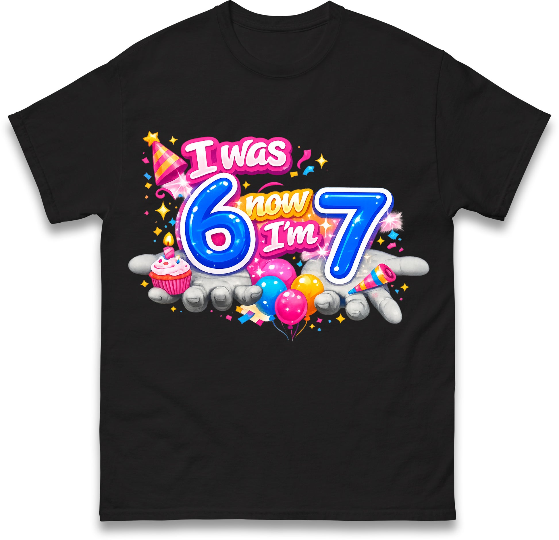 I Was 6 Now I'm 7 67 Meme Birthday Kids T Shirt