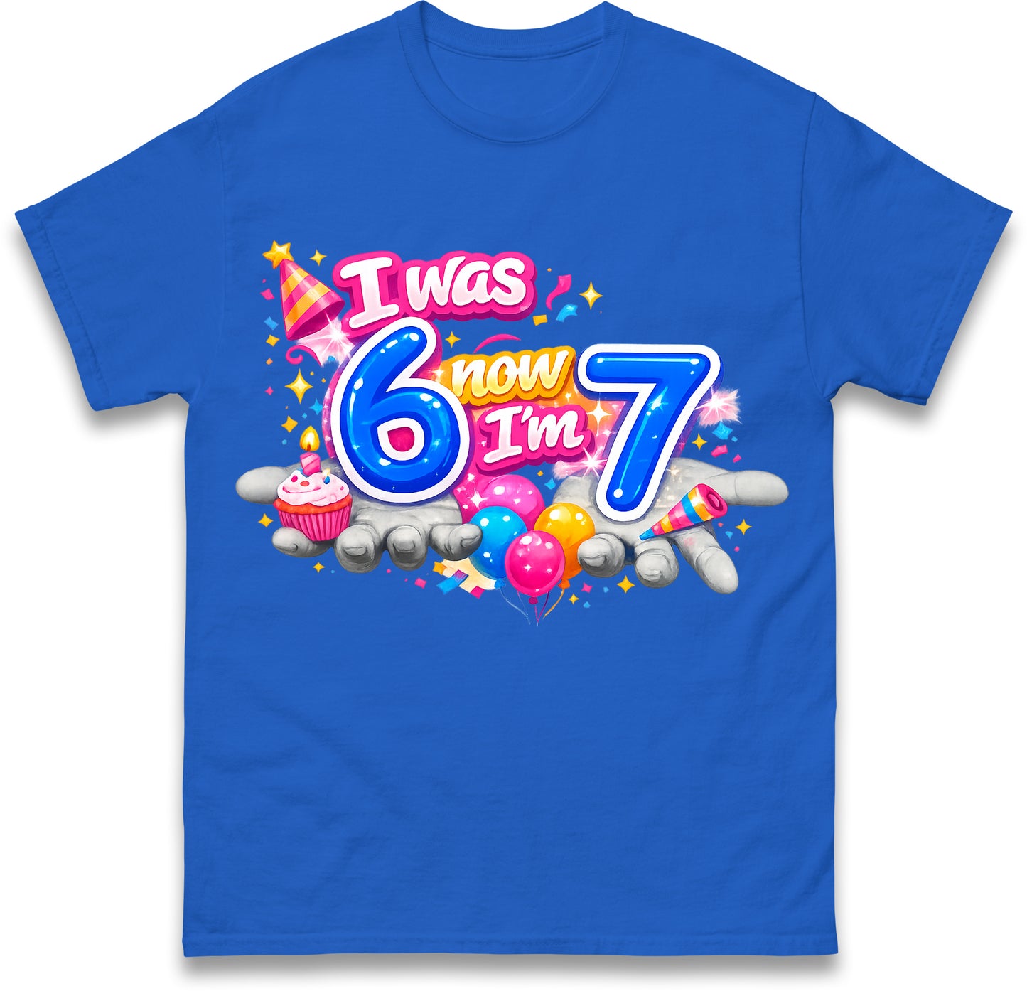 I Was 6 Now I'm 7 67 Meme Birthday Kids T Shirt