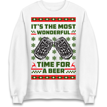 Its The Most Wonderful Time For A Beer Christmas Sweatshirt