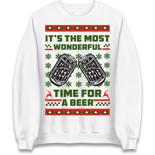 Its The Most Wonderful Time For A Beer Christmas Sweatshirt