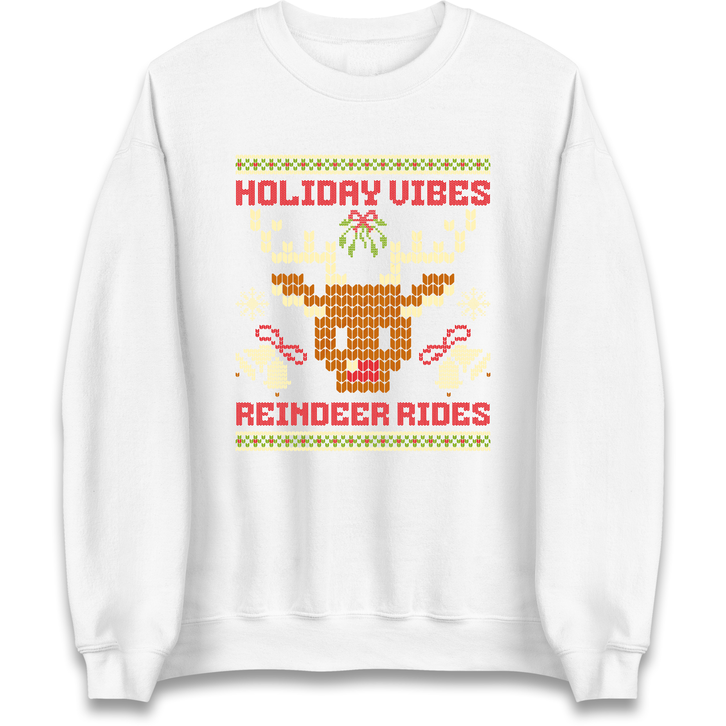 Holiday Vibes Reindeer Rides Christmas Sweatshirt