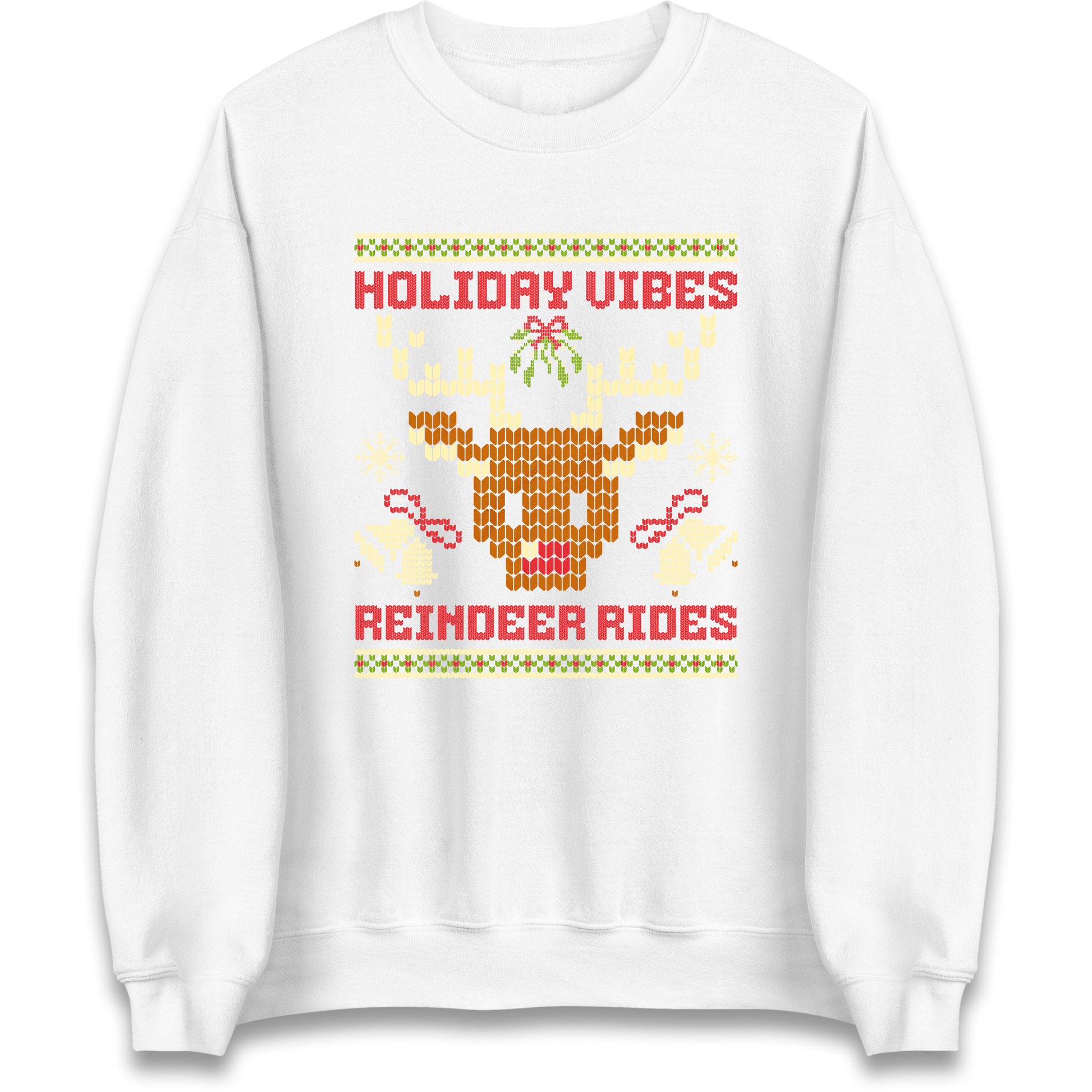 Holiday Vibes Reindeer Rides Christmas Sweatshirt
