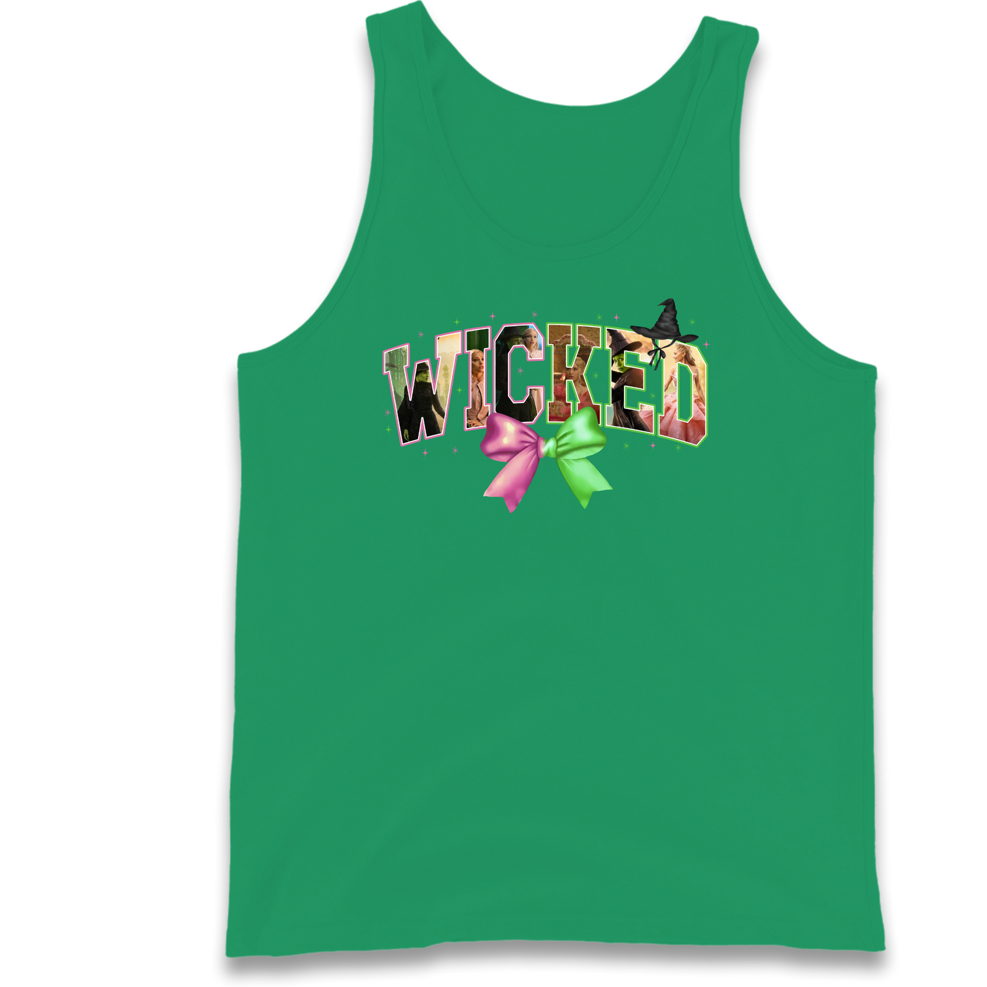 Wicked pink and green Bow Tank Top