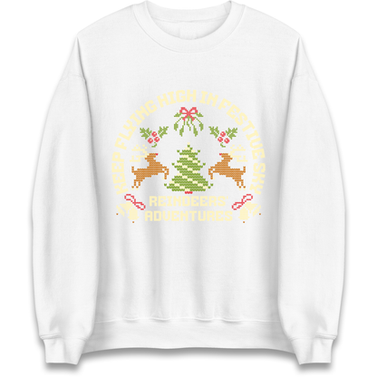 Keep Flying High In Festive Sky Christmas Sweatshirt