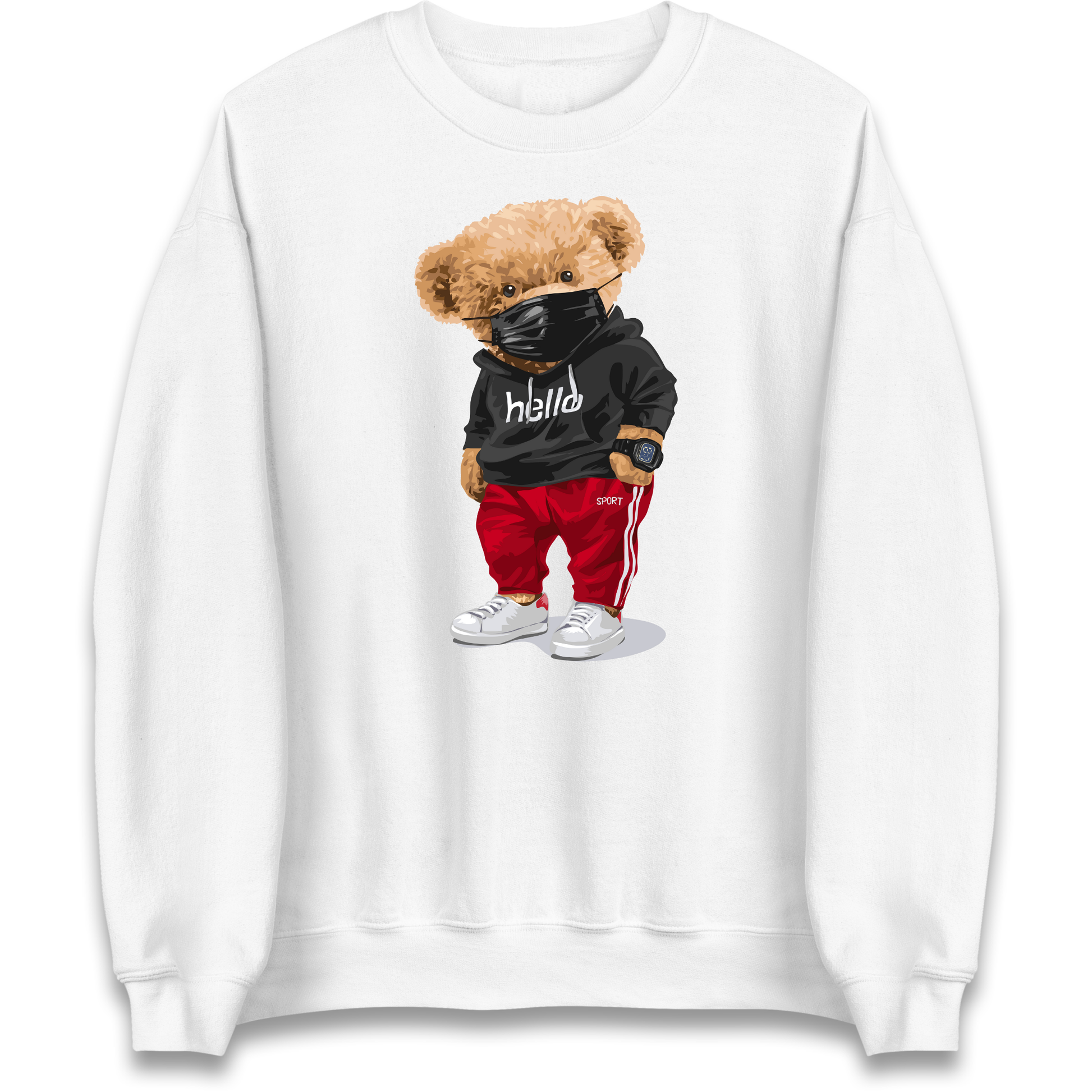 Teddy Bear Hello Streetwear Sweatshirt