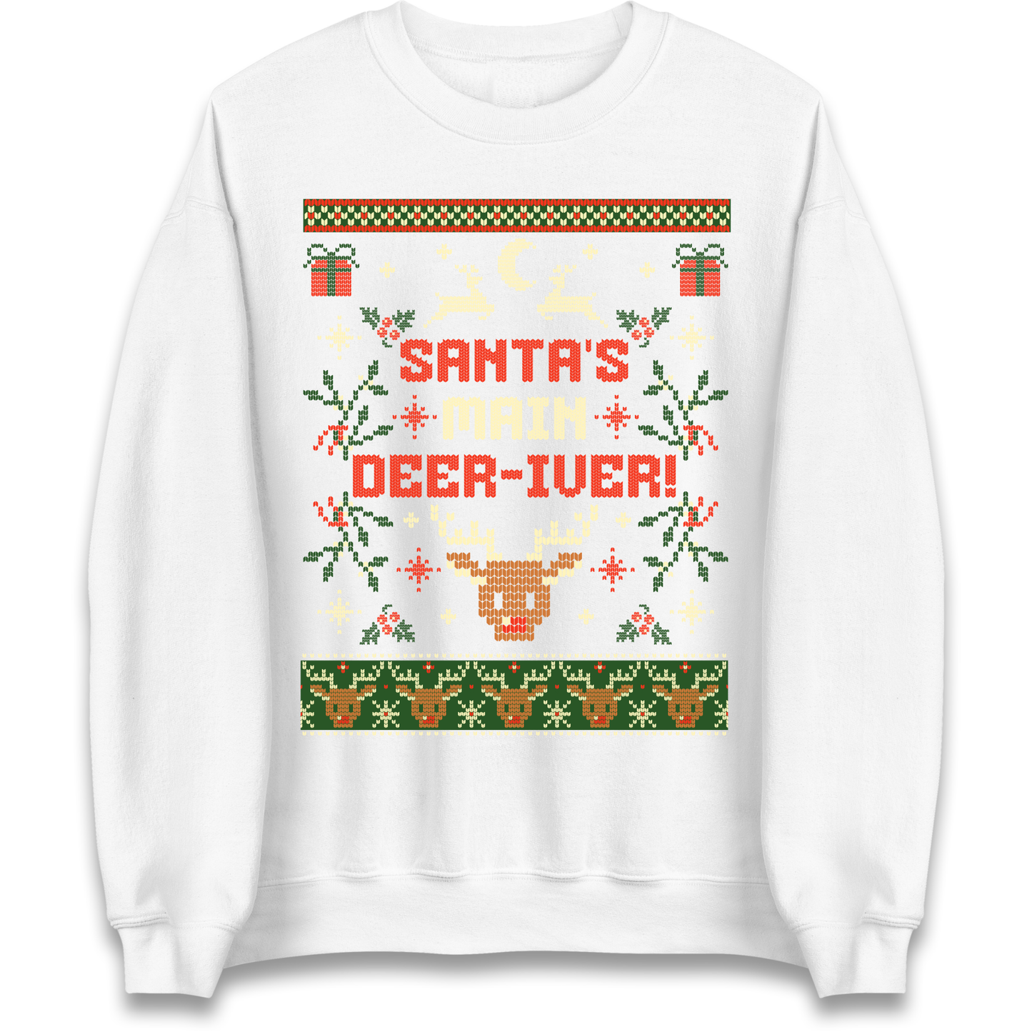 Santas Main Deer iver Christmas Sweatshirt