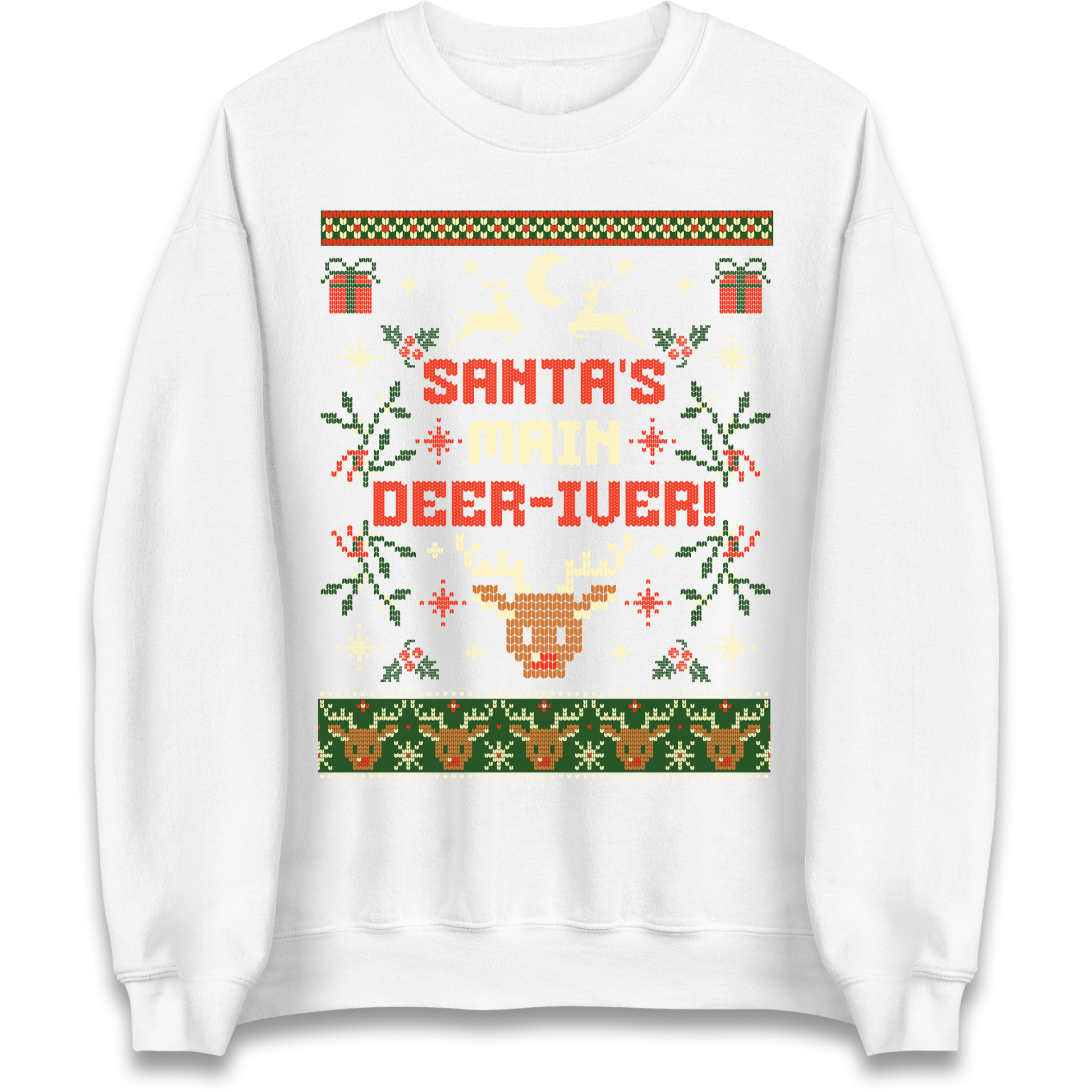 Santas Main Deer iver Christmas Sweatshirt