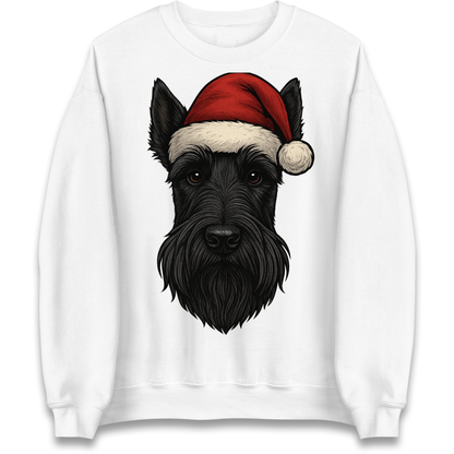 Scottish Terrier Face Christmas Sweatshirt