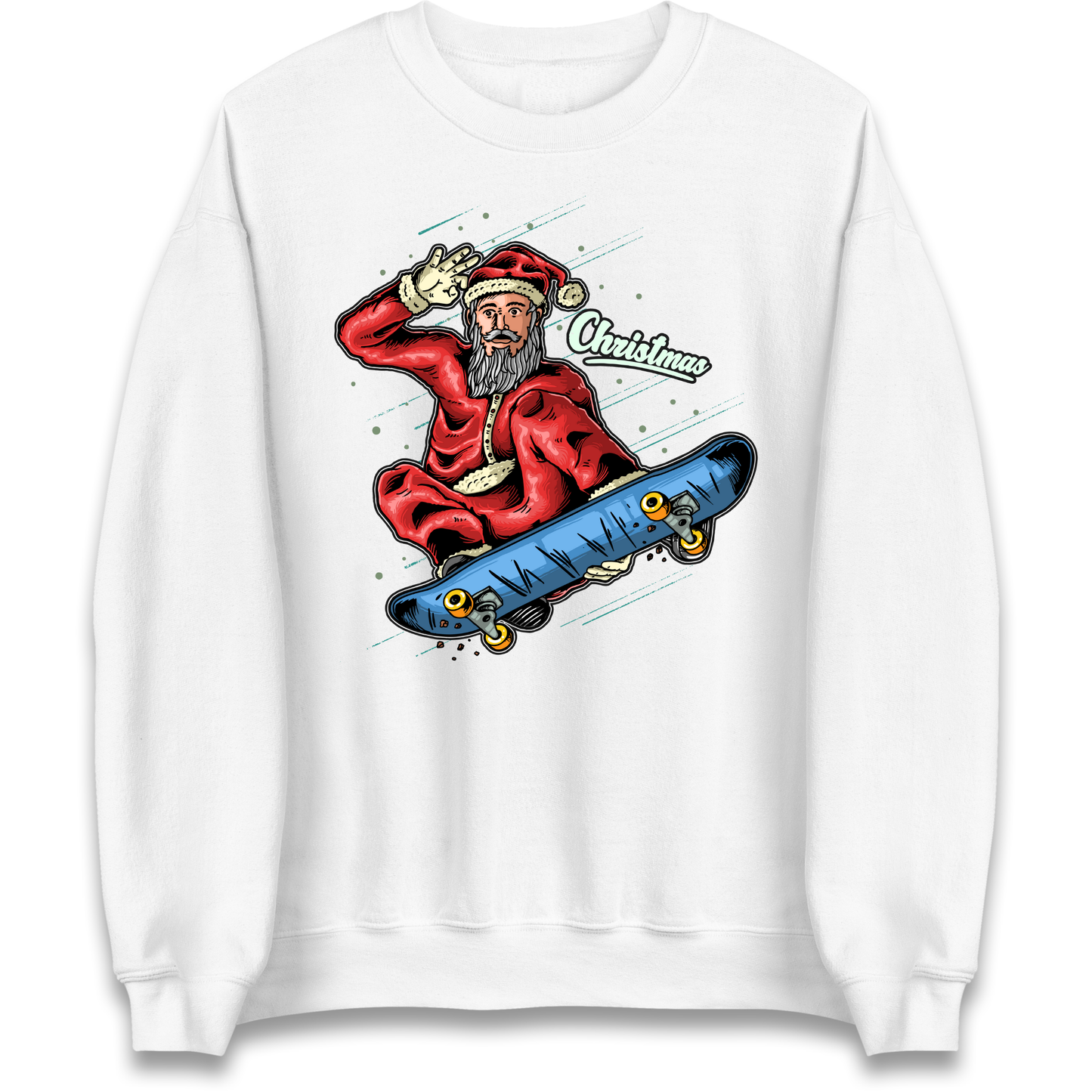 Santa Skateboarding Christmas Sweatshirt