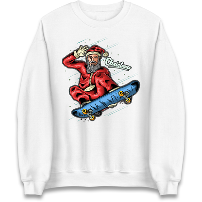 Santa Skateboarding Christmas Sweatshirt