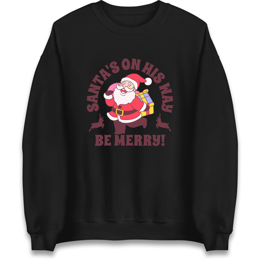 Santa's On His Way Christmas Sweatshirt