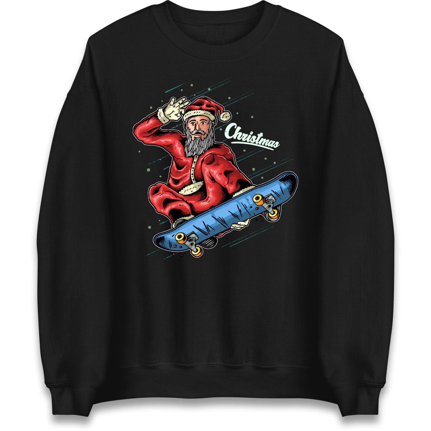 Santa Skateboarding Christmas Sweatshirt