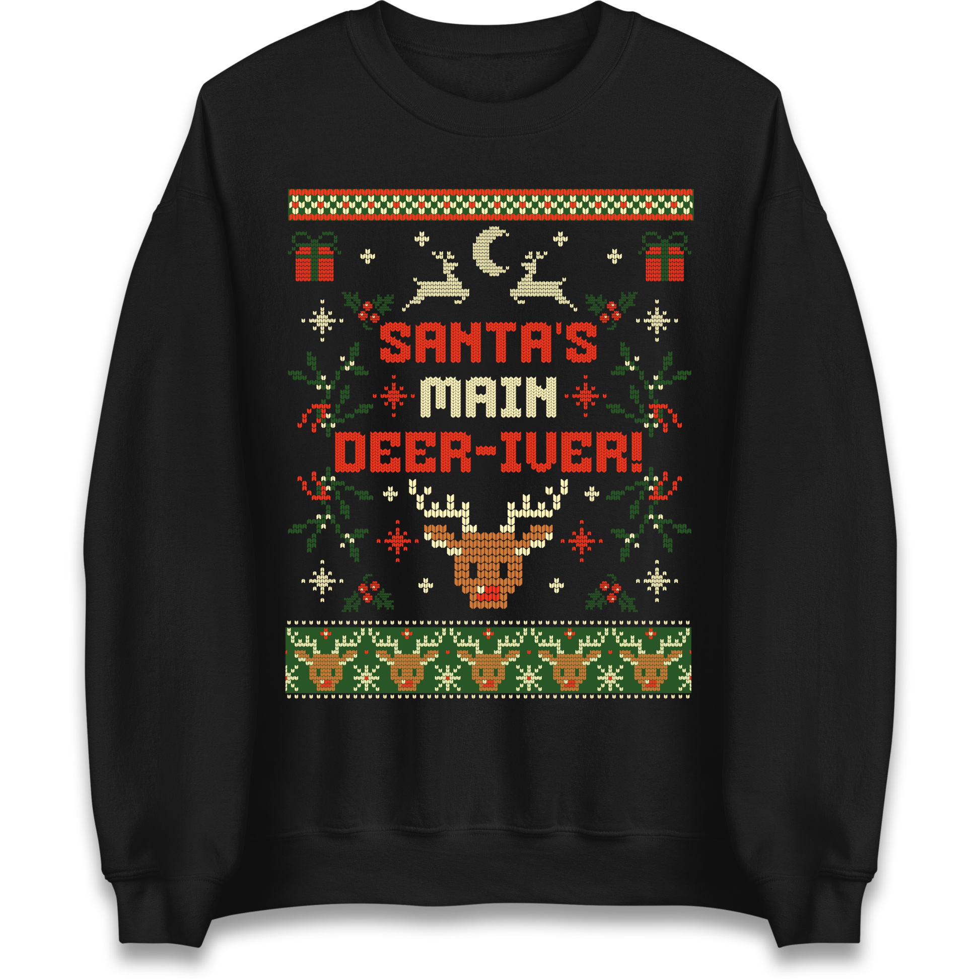 Santas Main Deer iver Christmas Sweatshirt