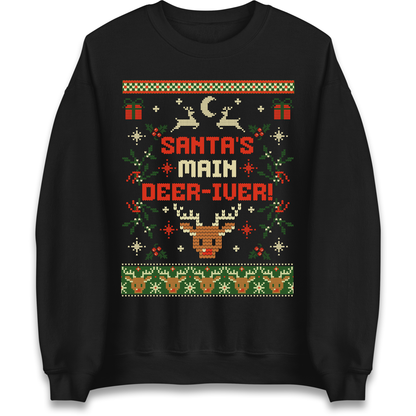 Santas Main Deer iver Christmas Sweatshirt