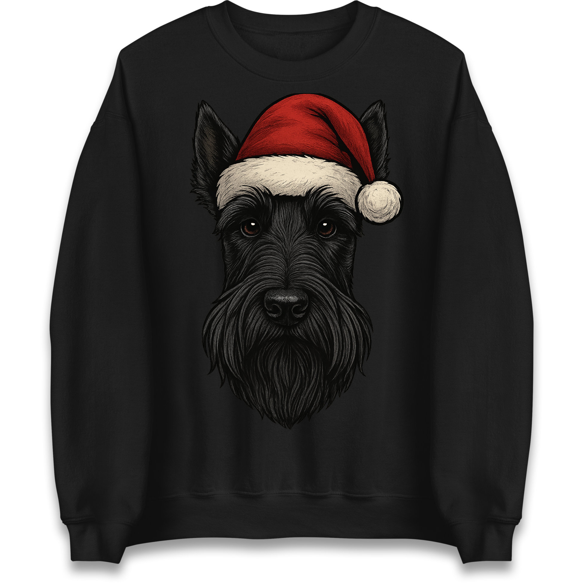 Scottish Terrier Face Christmas Sweatshirt