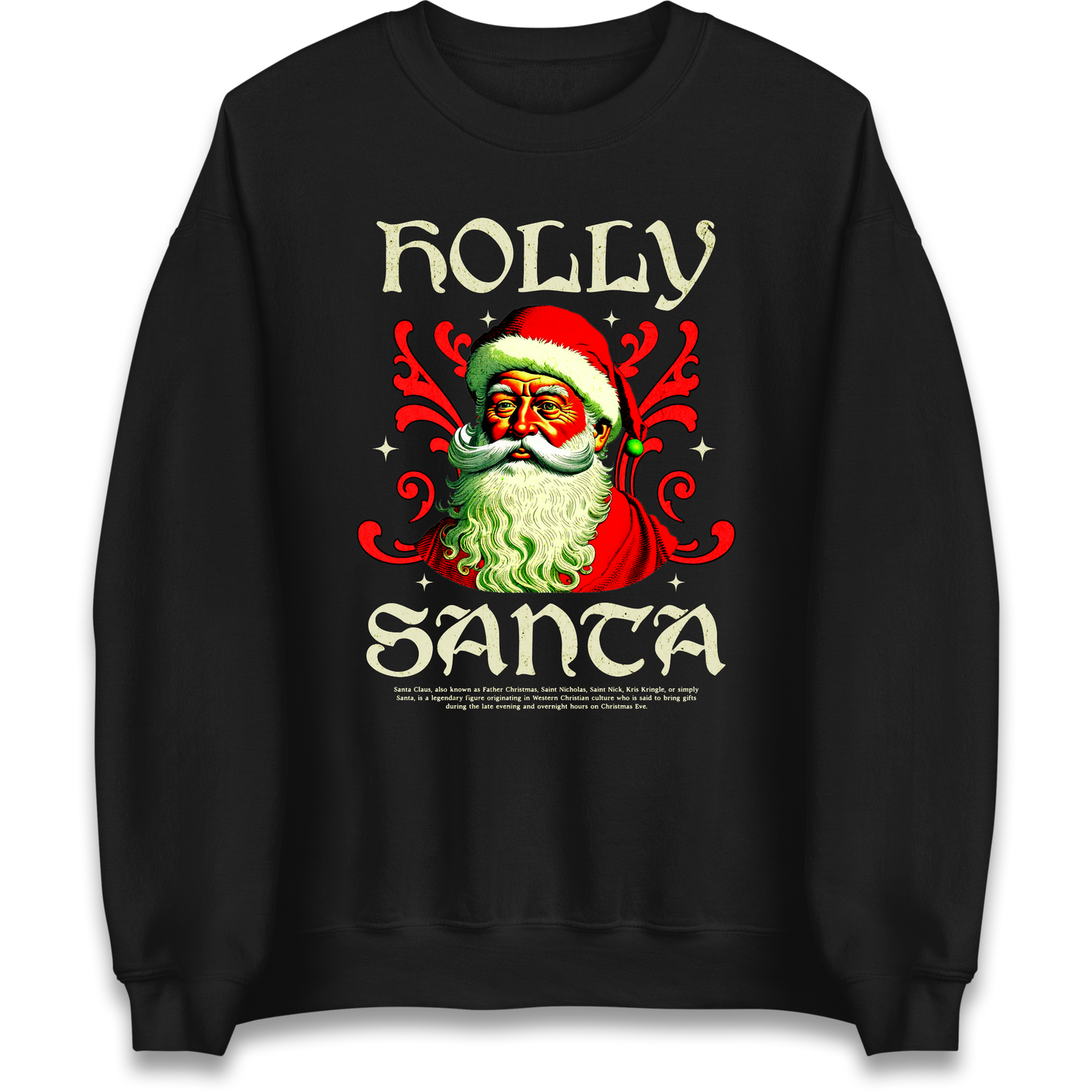 Holly Santa Christmas Sweatshirt