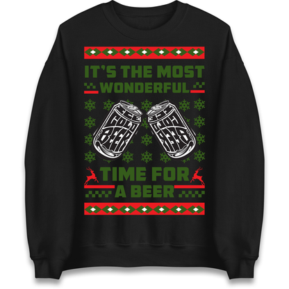 Its The Most Wonderful Time For A Beer Christmas Sweatshirt
