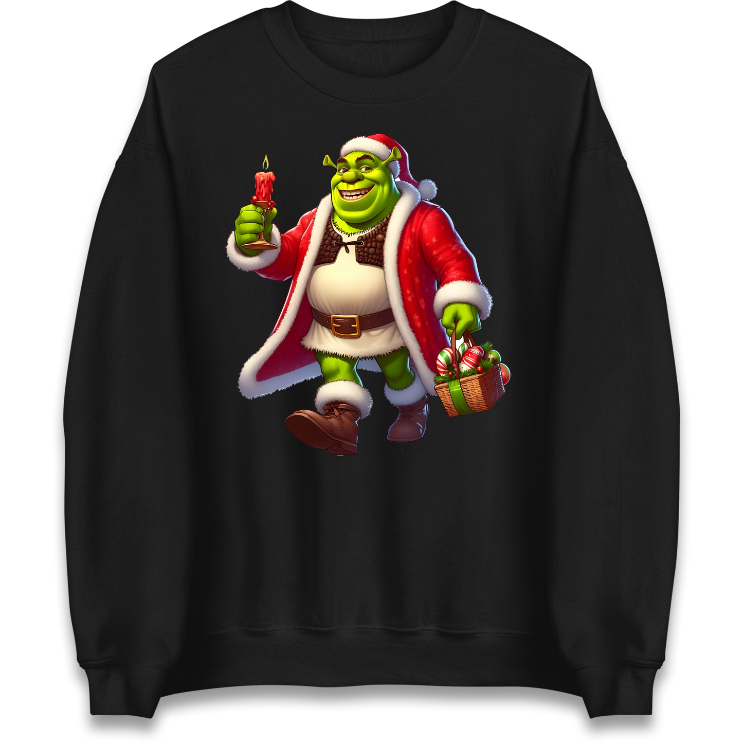 Shrek Santa Candle Sweatshirt