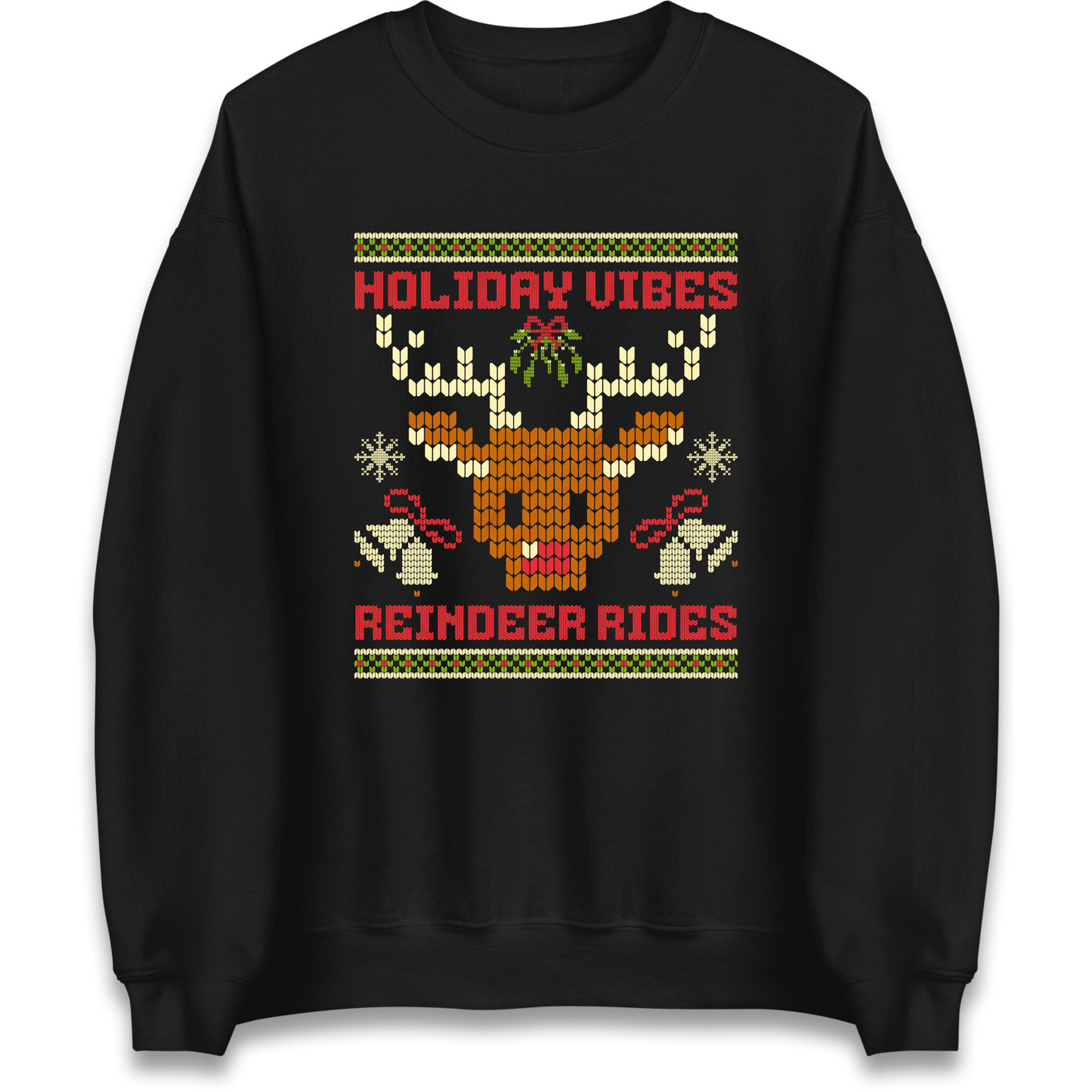 Holiday Vibes Reindeer Rides Christmas Sweatshirt