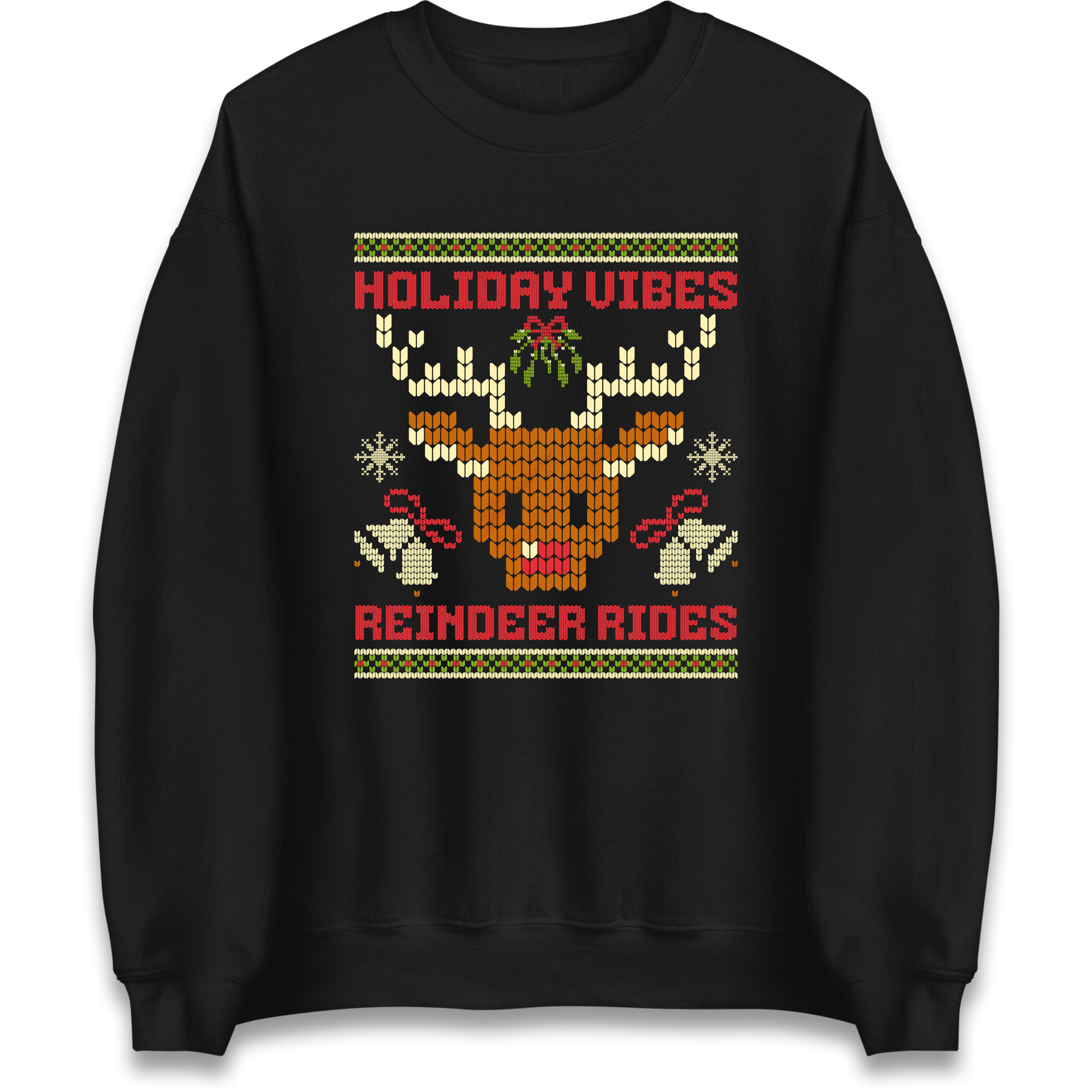 Holiday Vibes Reindeer Rides Christmas Sweatshirt