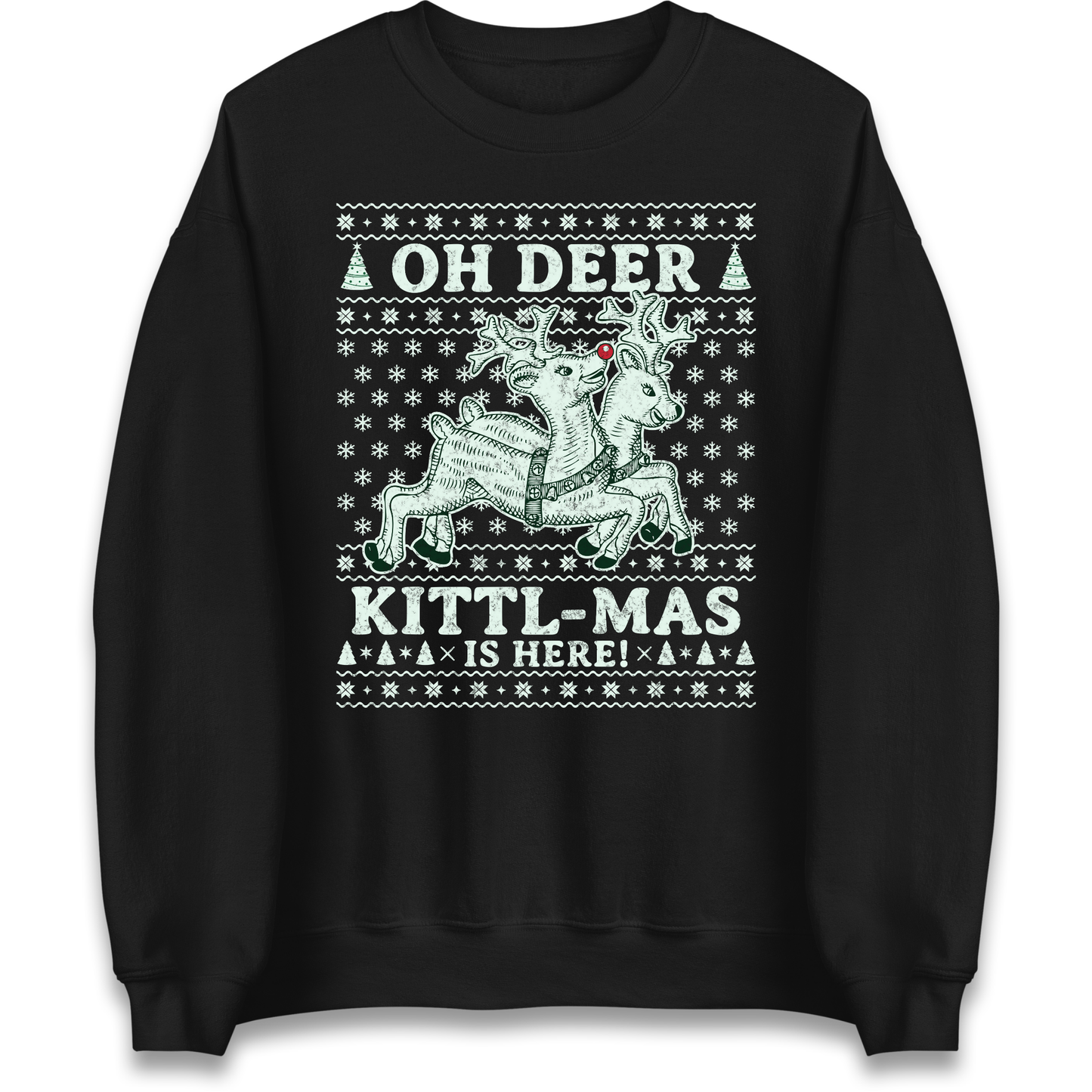 Oh Deer Kittl Mas Is Here Christmas Sweatshirt