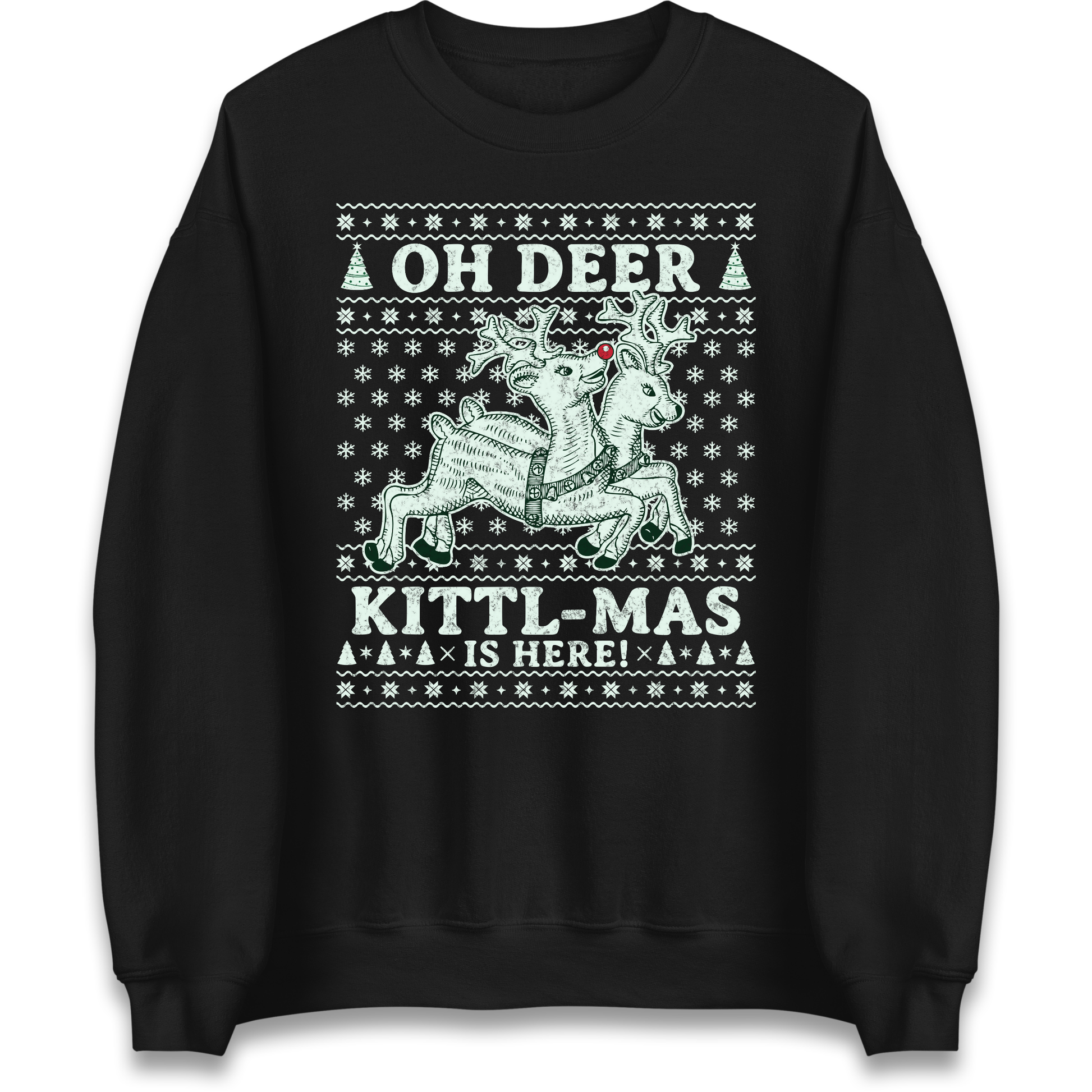 Oh Deer Kittl Mas Is Here Christmas Sweatshirt