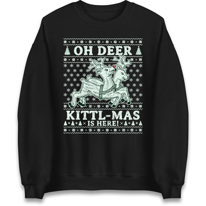 Oh Deer Kittl Mas Is Here Christmas Sweatshirt