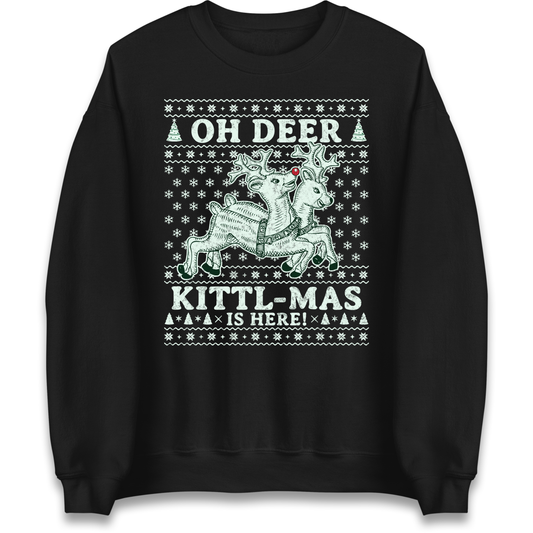 Oh Deer Kittl Mas Is Here Christmas Sweatshirt