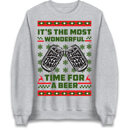 Its The Most Wonderful Time For A Beer Christmas Sweatshirt