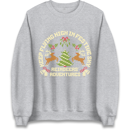 Keep Flying High In Festive Sky Christmas Sweatshirt