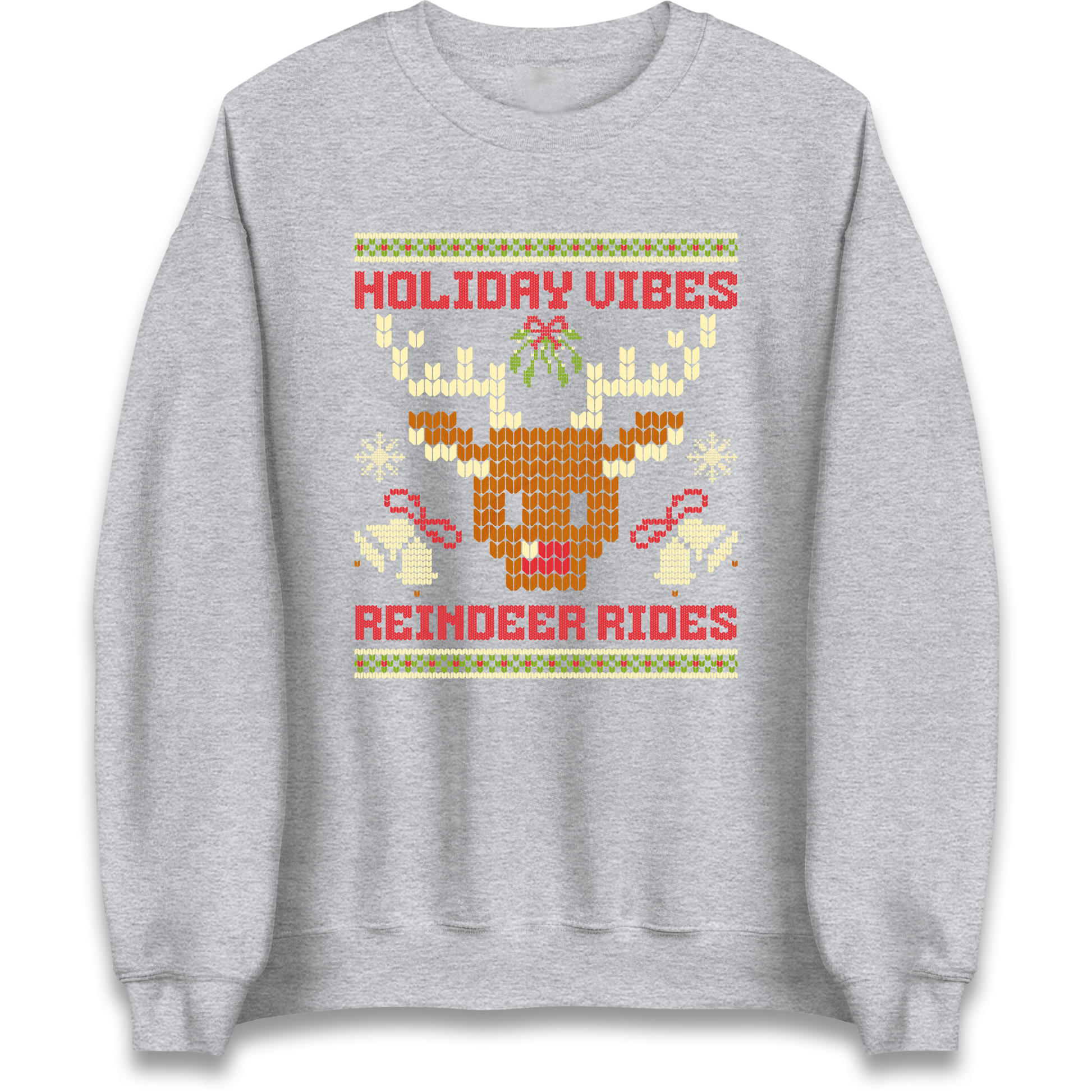 Holiday Vibes Reindeer Rides Christmas Sweatshirt