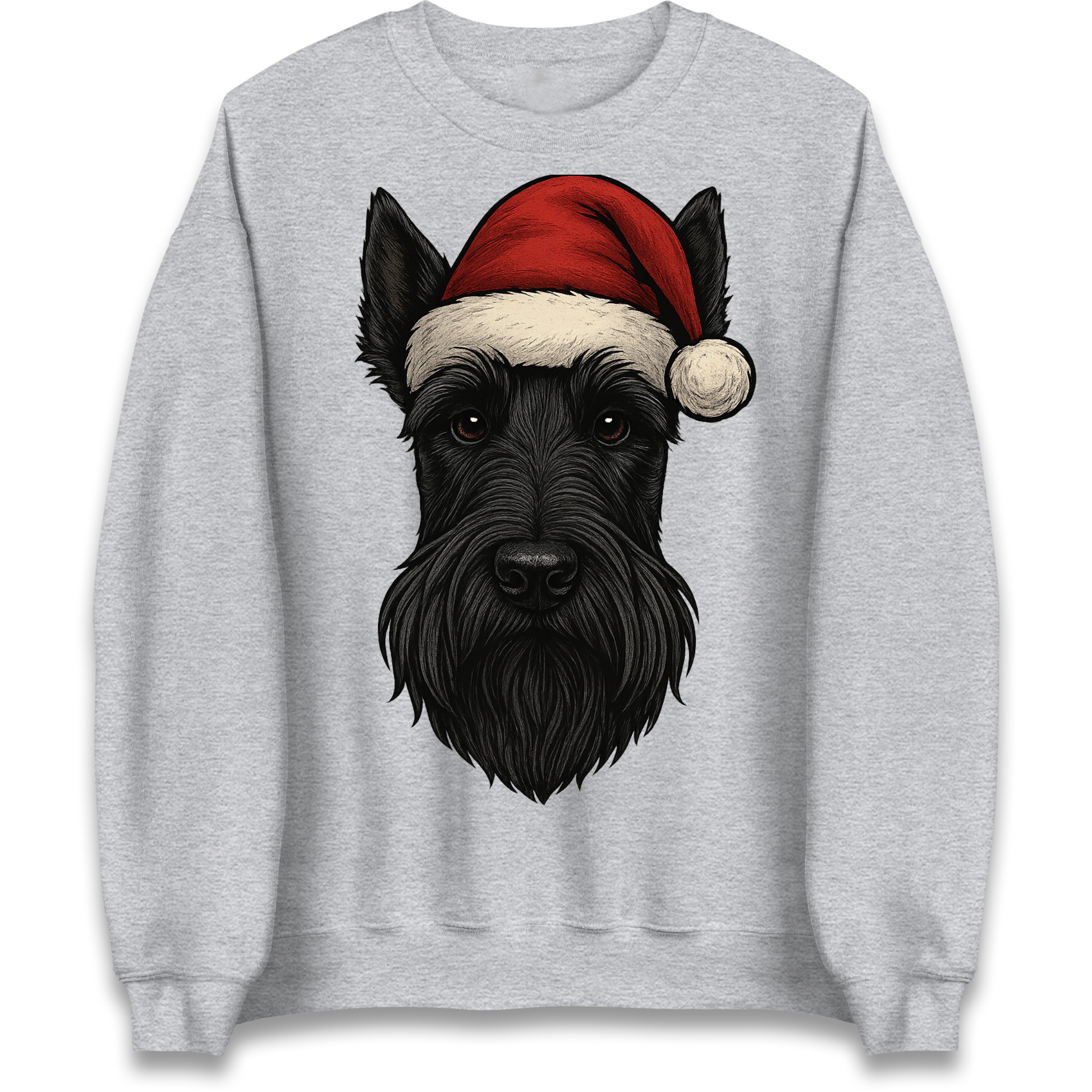 Scottish Terrier Face Christmas Sweatshirt