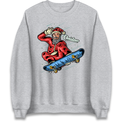 Santa Skateboarding Christmas Sweatshirt