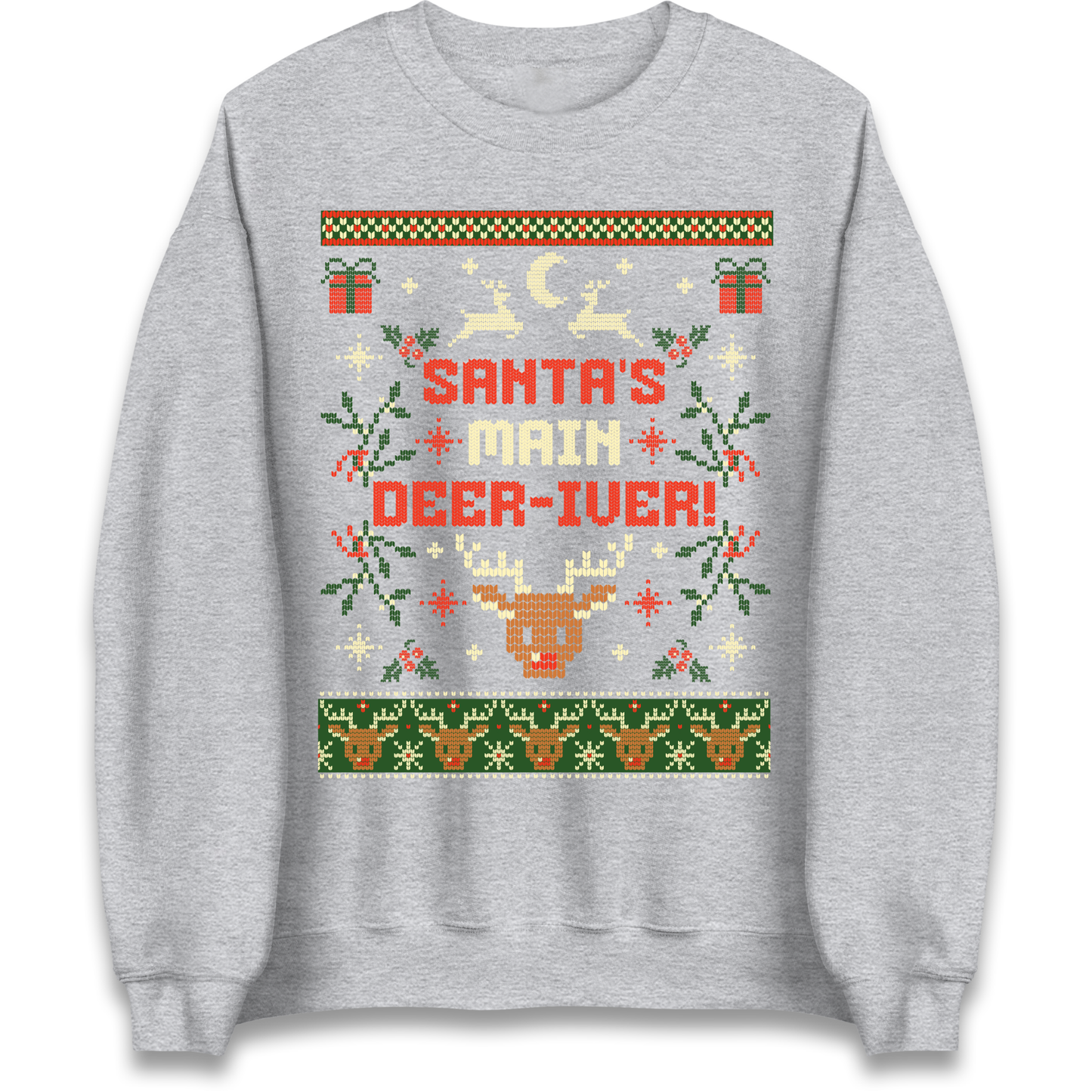 Santas Main Deer iver Christmas Sweatshirt