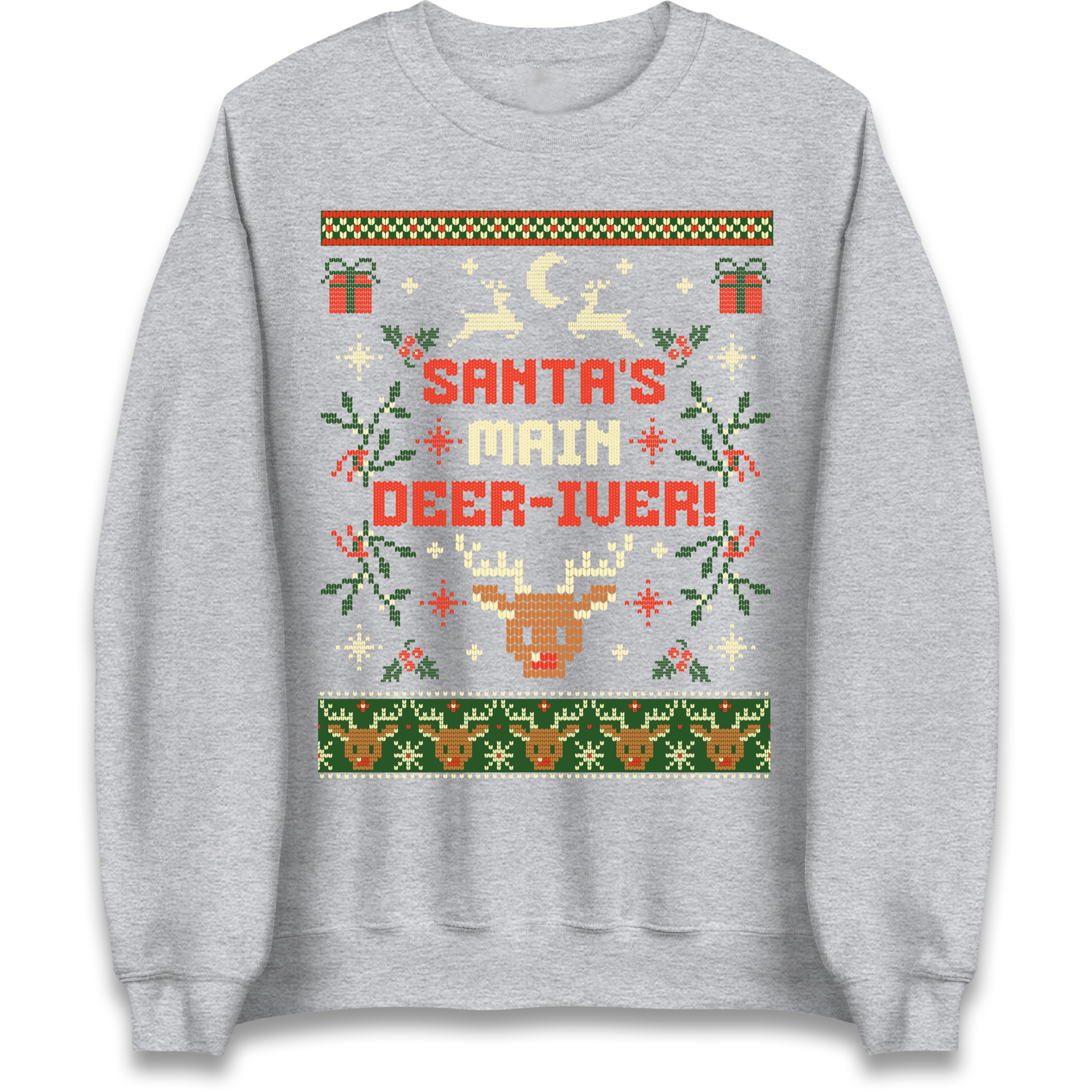 Santas Main Deer iver Christmas Sweatshirt