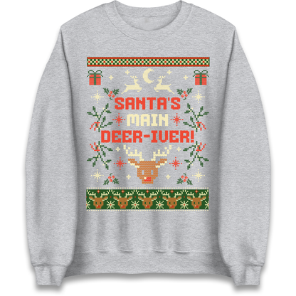 Santas Main Deer iver Christmas Sweatshirt