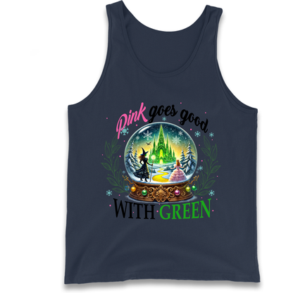 Wicked Pink Goes Good With Green Tank Top 