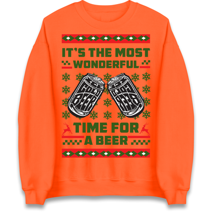 Its The Most Wonderful Time For A Beer Christmas Sweatshirt