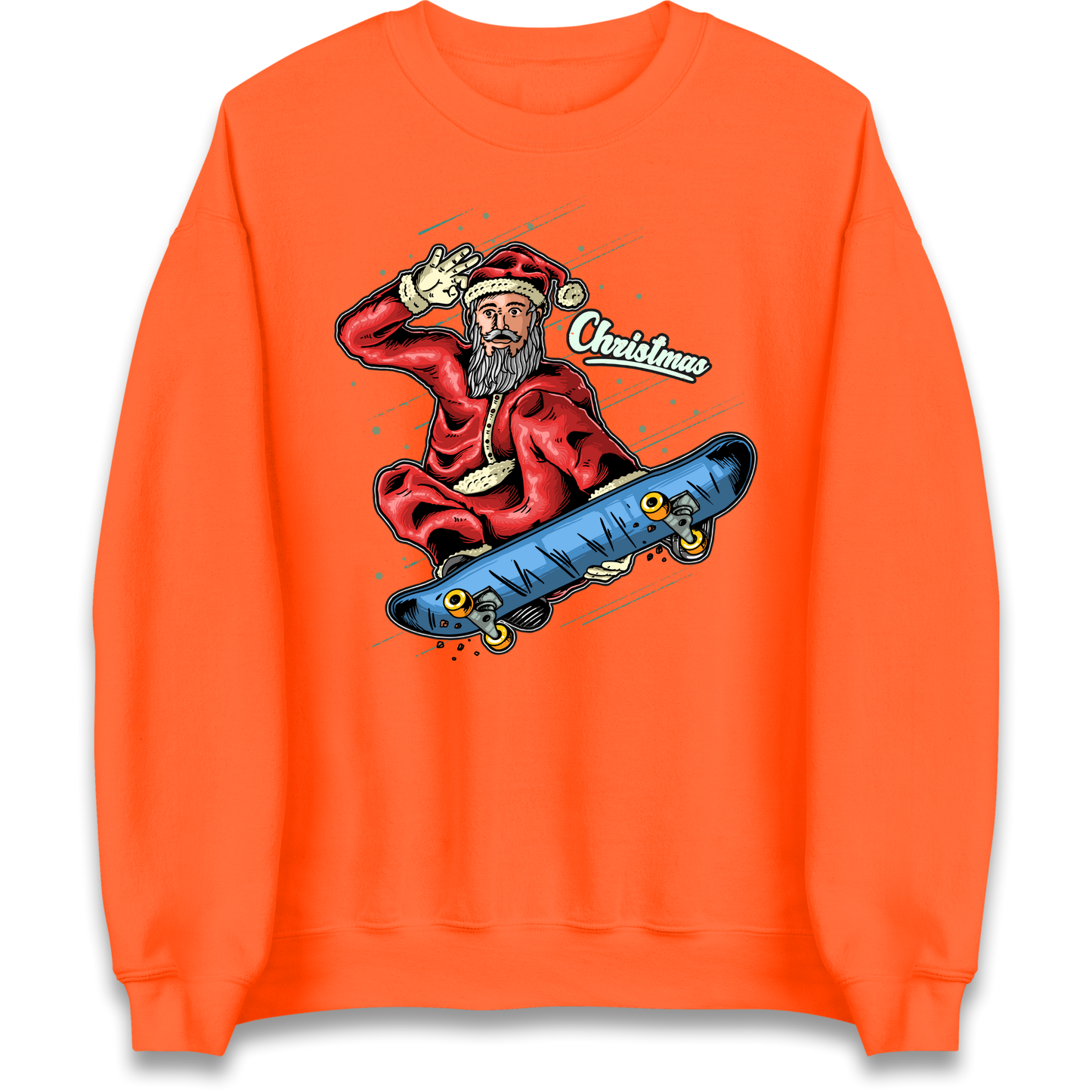 Santa Skateboarding Christmas Sweatshirt