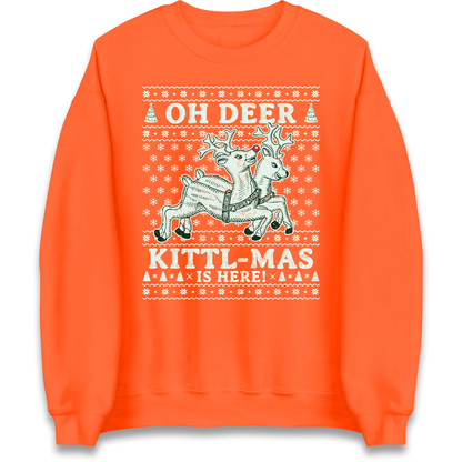 Oh Deer Kittl Mas Is Here Christmas Sweatshirt
