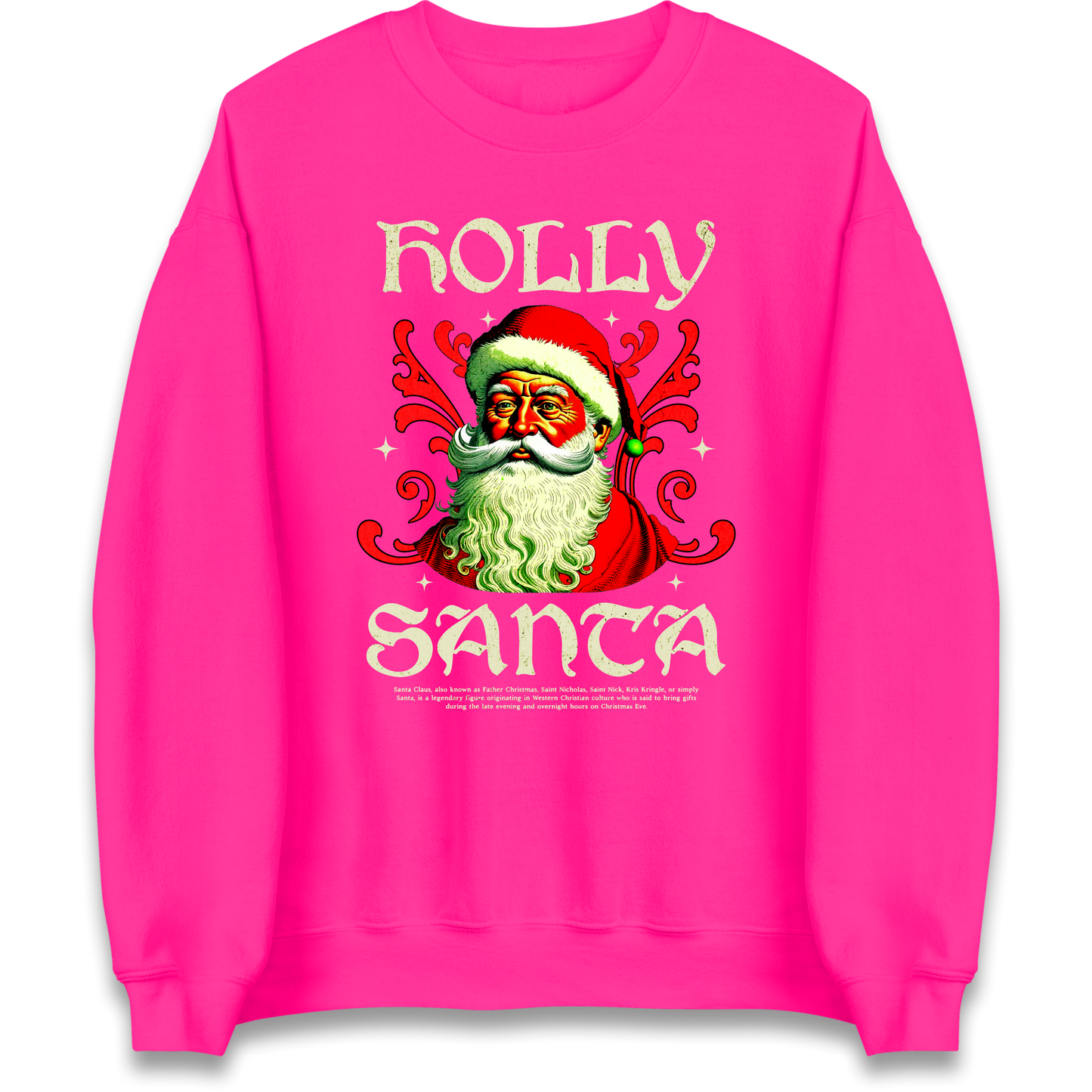 Holly Santa Christmas Sweatshirt