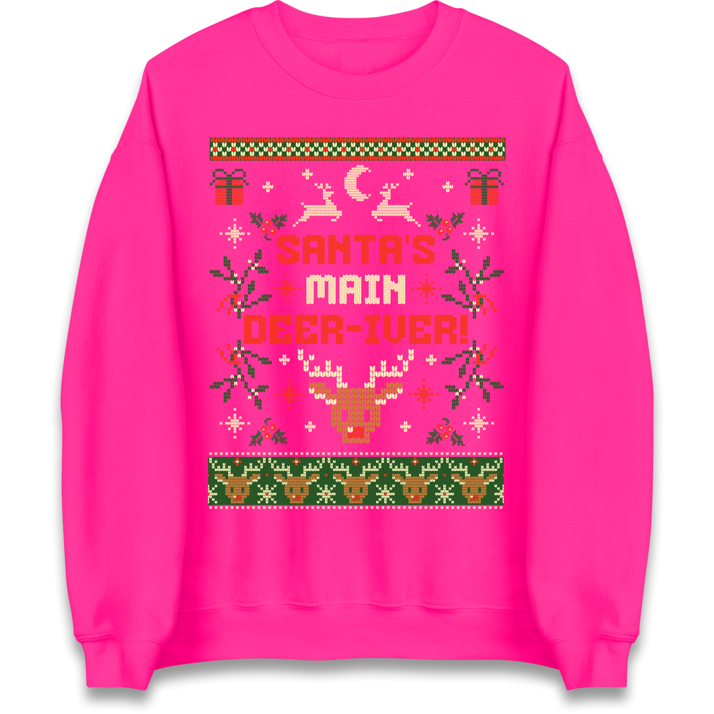Santas Main Deer iver Christmas Sweatshirt