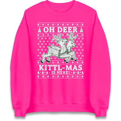 Oh Deer Kittl Mas Is Here Christmas Sweatshirt