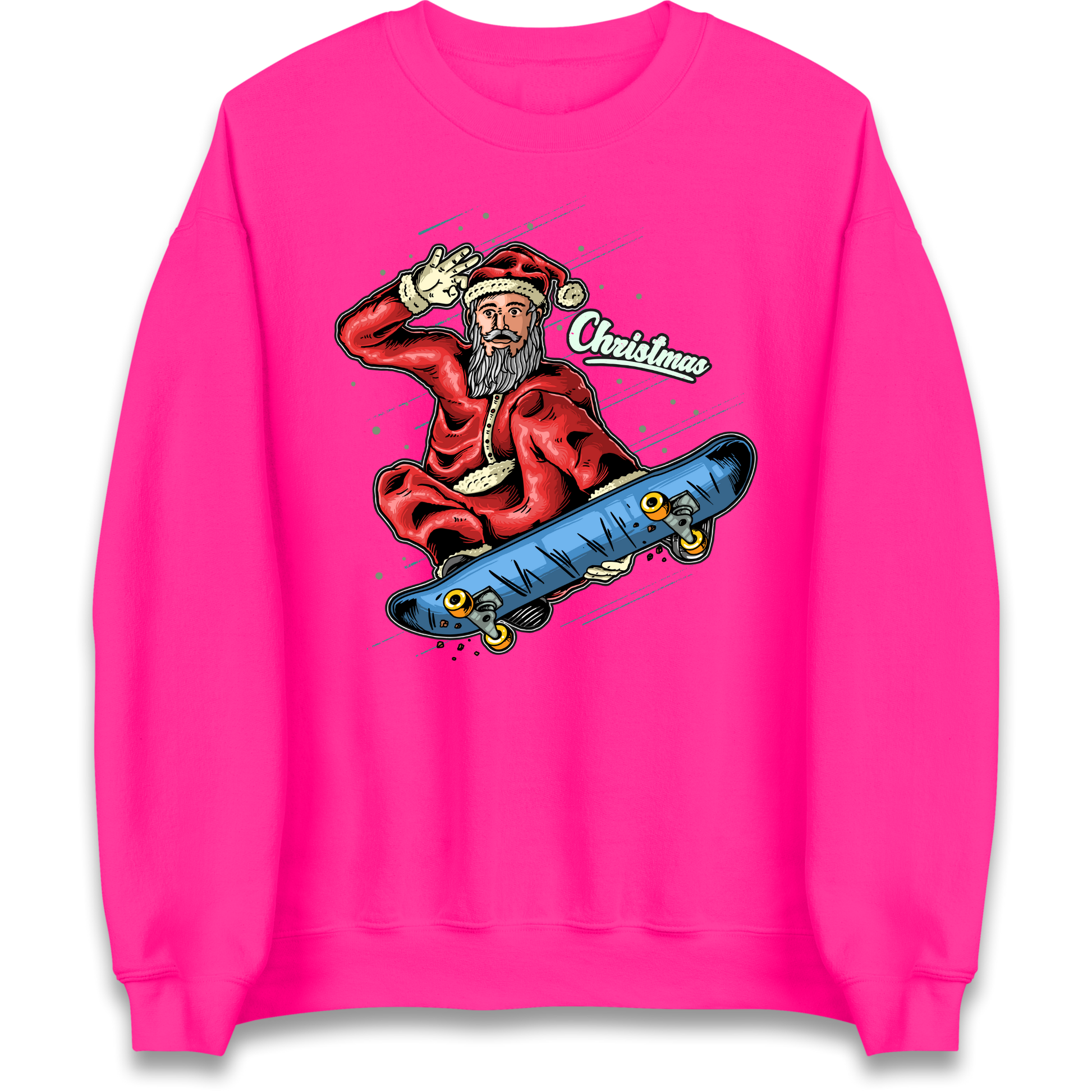 Santa Skateboarding Christmas Sweatshirt