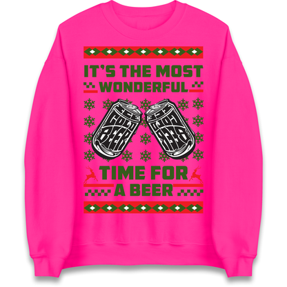 Its The Most Wonderful Time For A Beer Christmas Sweatshirt