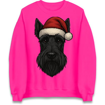 Scottish Terrier Face Christmas Sweatshirt