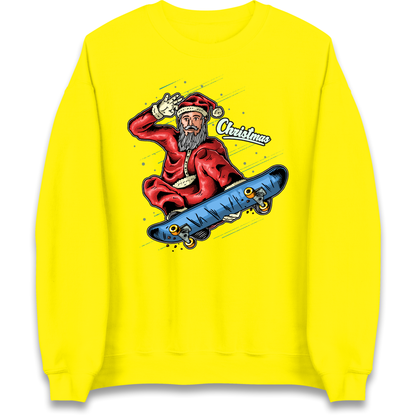 Santa Skateboarding Christmas Sweatshirt