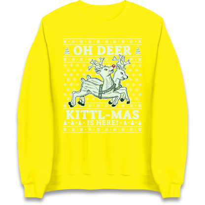 Oh Deer Kittl Mas Is Here Christmas Sweatshirt