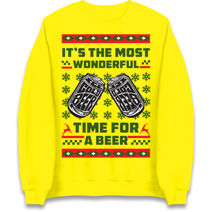 Its The Most Wonderful Time For A Beer Christmas Sweatshirt